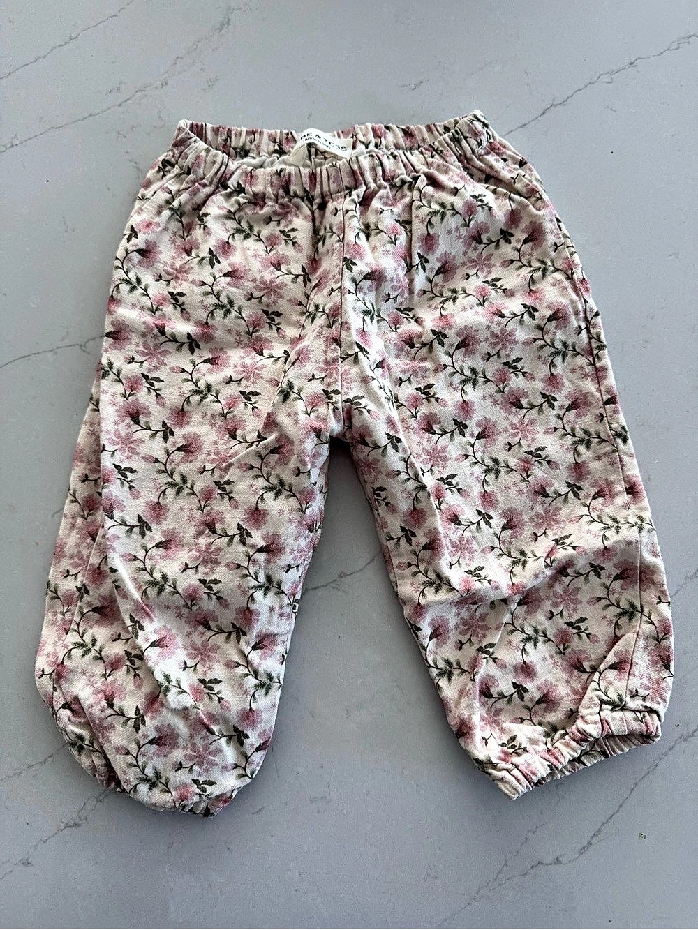 Babe & Tess Floral Cotton Pants Girls Size 12 M